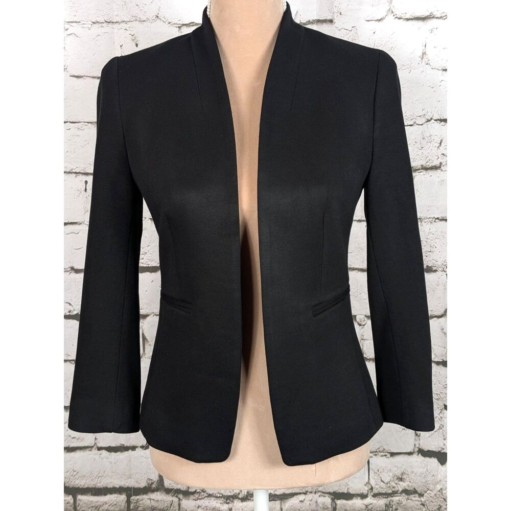 J. CREW 365 Going Out Blazer Open-Front Black Classic Versatile Capsule Size 4P
